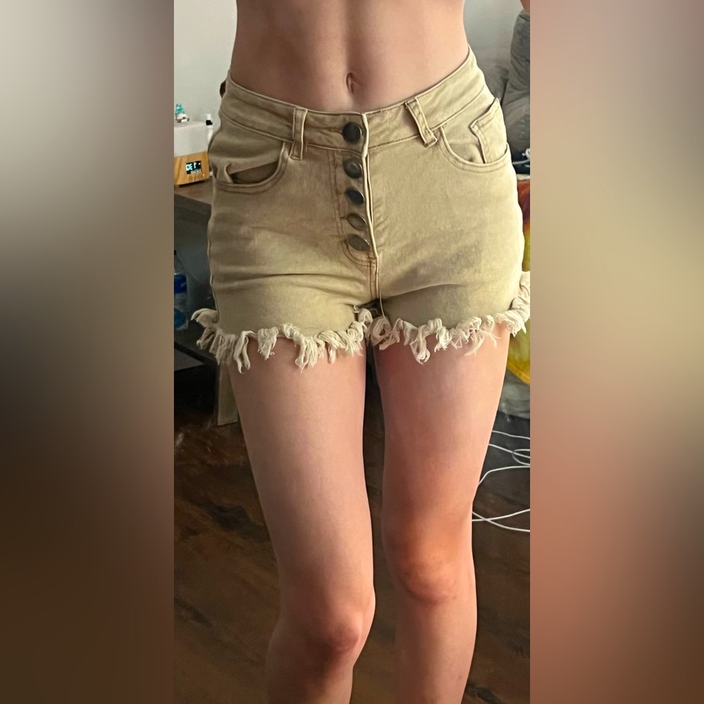 light brown shorts